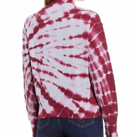 Calvin Klein Womens PurpleTie-Dye Dream Catcher Mock Neck Cropped Sweater Top XL - Picture 3 of 4